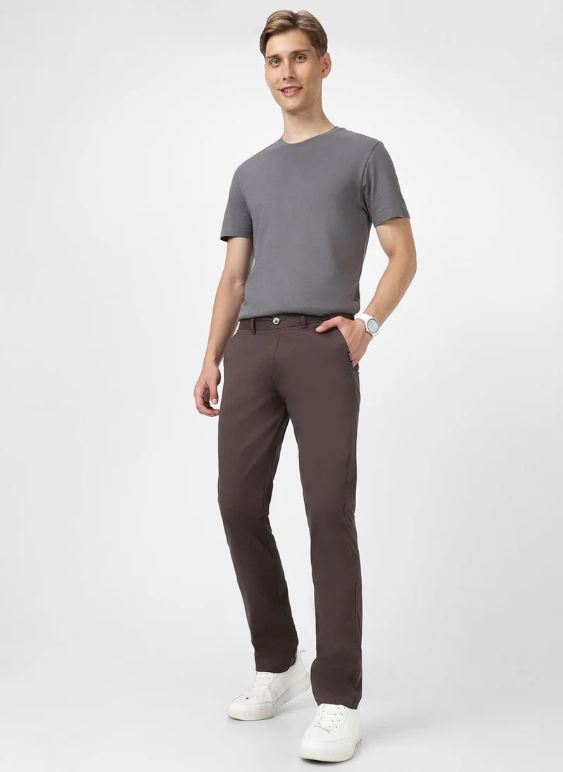 Urbano Fashion  Urbano Fashion Men's Dark Grey Cotton Slim Fit Casual Chinos Trousers for Men | Best Price UAE